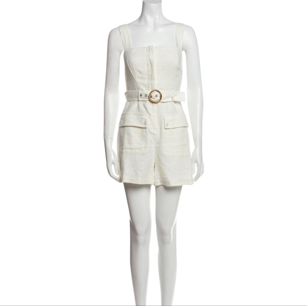 House of Harlow 1960 Linen Blend Preppy Beach Resort Y2K 90's Romper - Women's